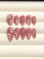 Glass Petals handmade press-on nails