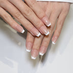 Classic French Tip handmade press-on nails