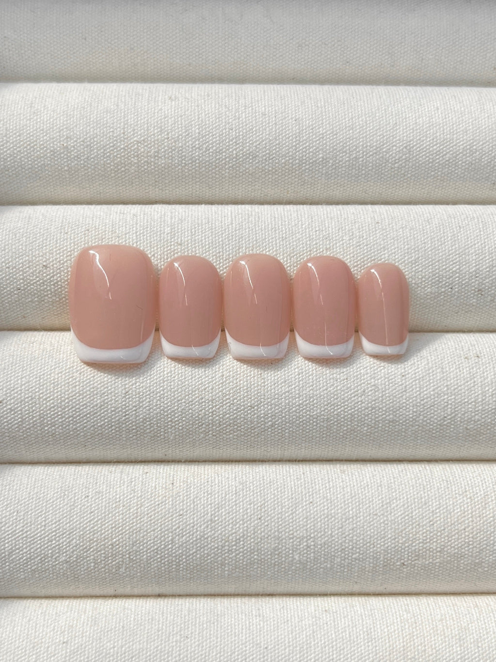 Classic French Tip handmade press-on nails