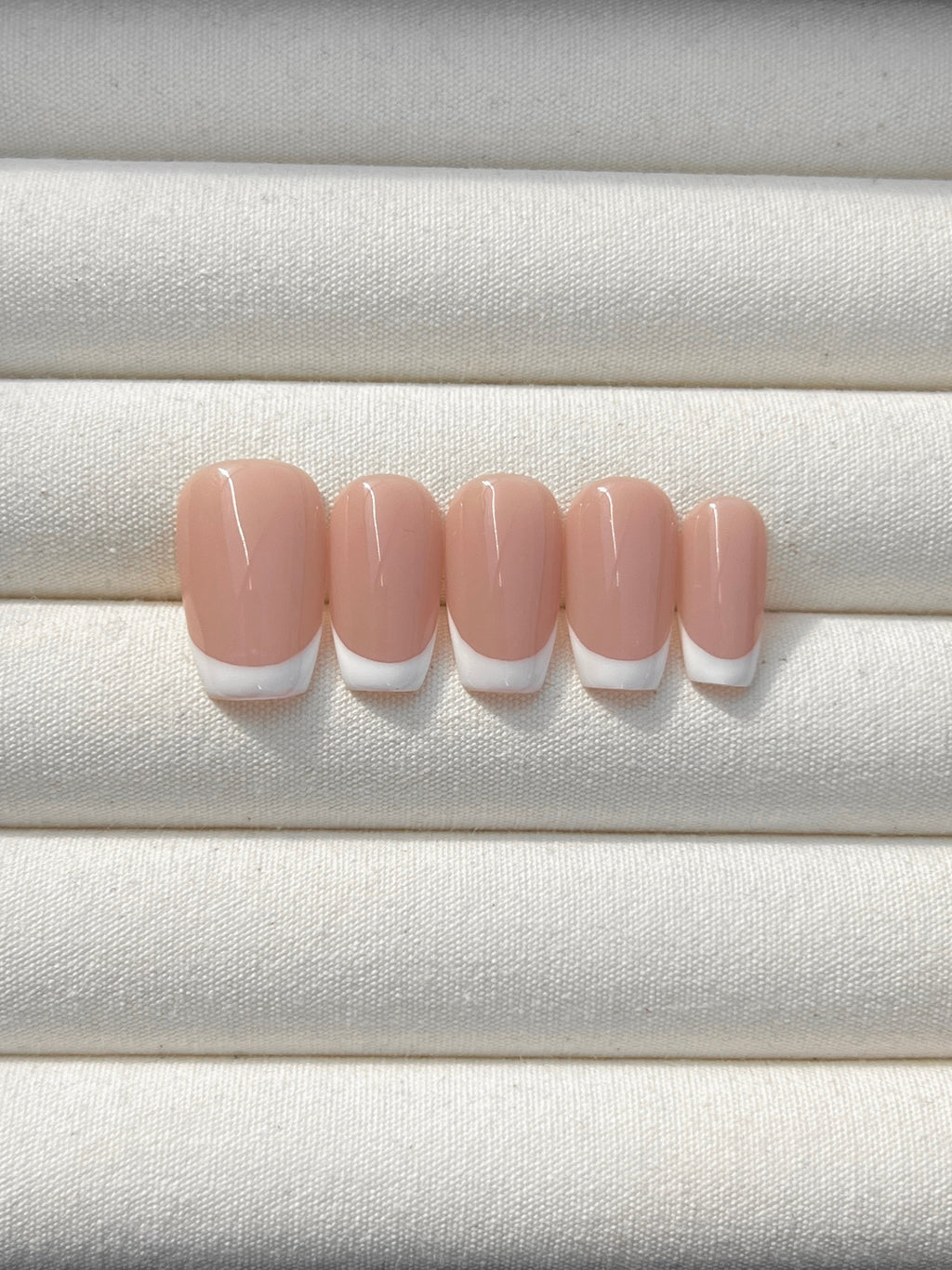 Classic French Tip handmade press-on nails