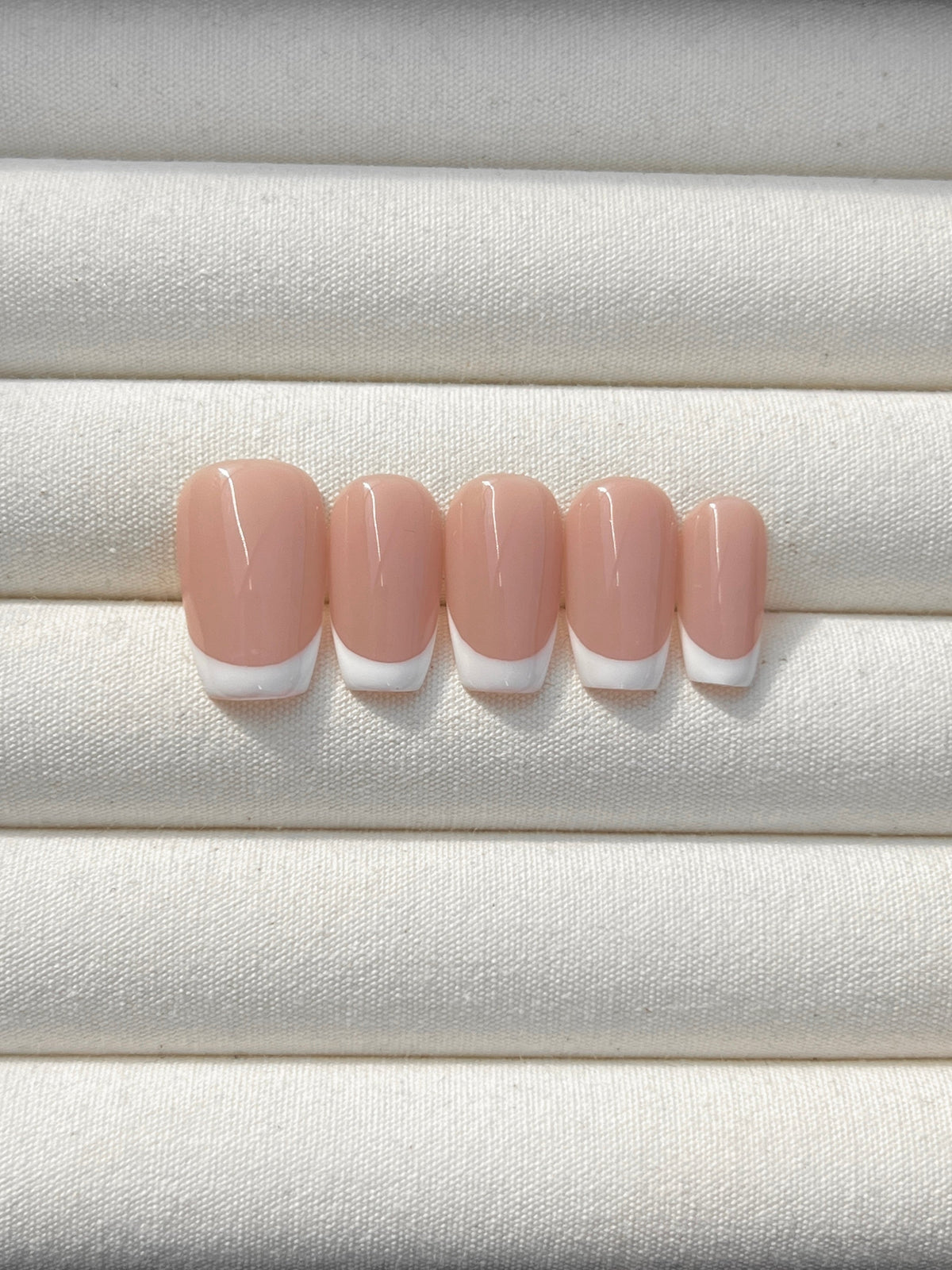 Classic French Tip handmade press-on nails