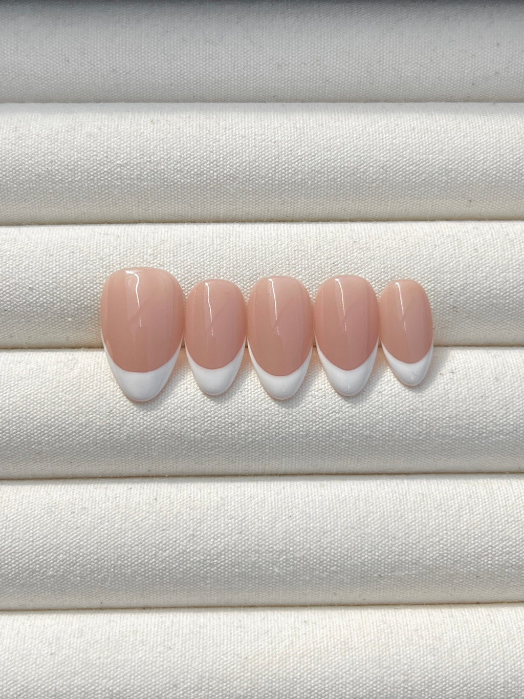 Classic French Tip handmade press-on nails