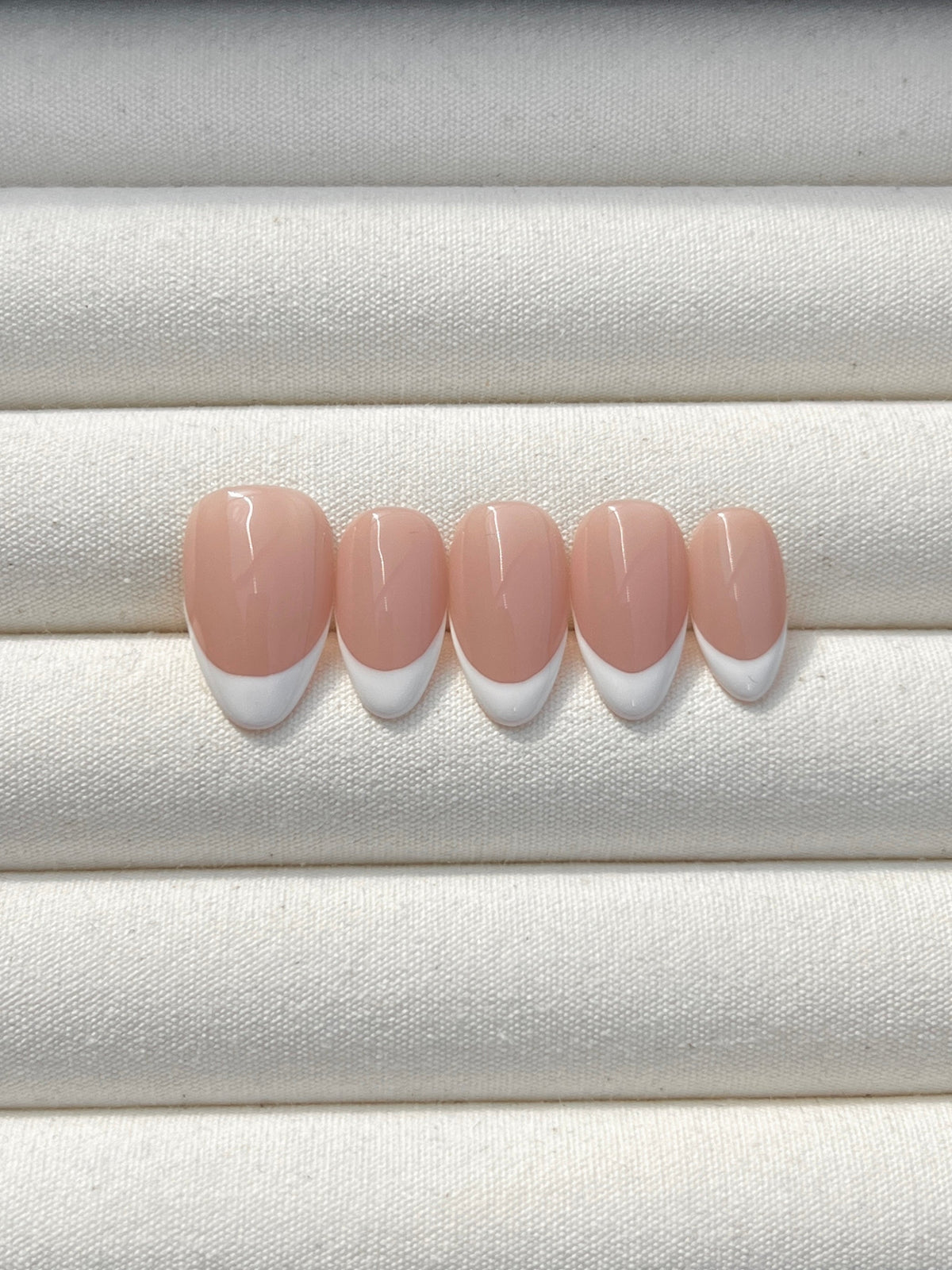 Classic French Tip handmade press-on nails