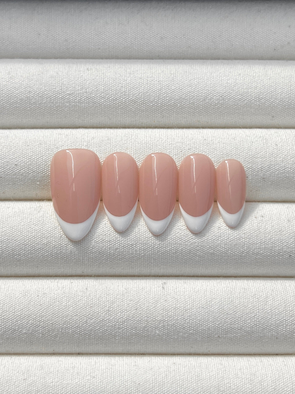 Classic French Tip handmade press-on nails