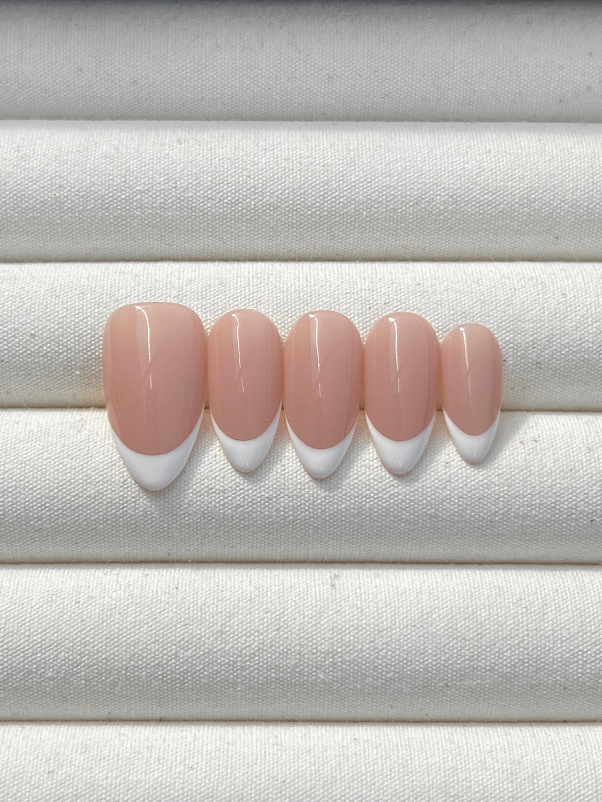 Classic French Tip handmade press-on nails