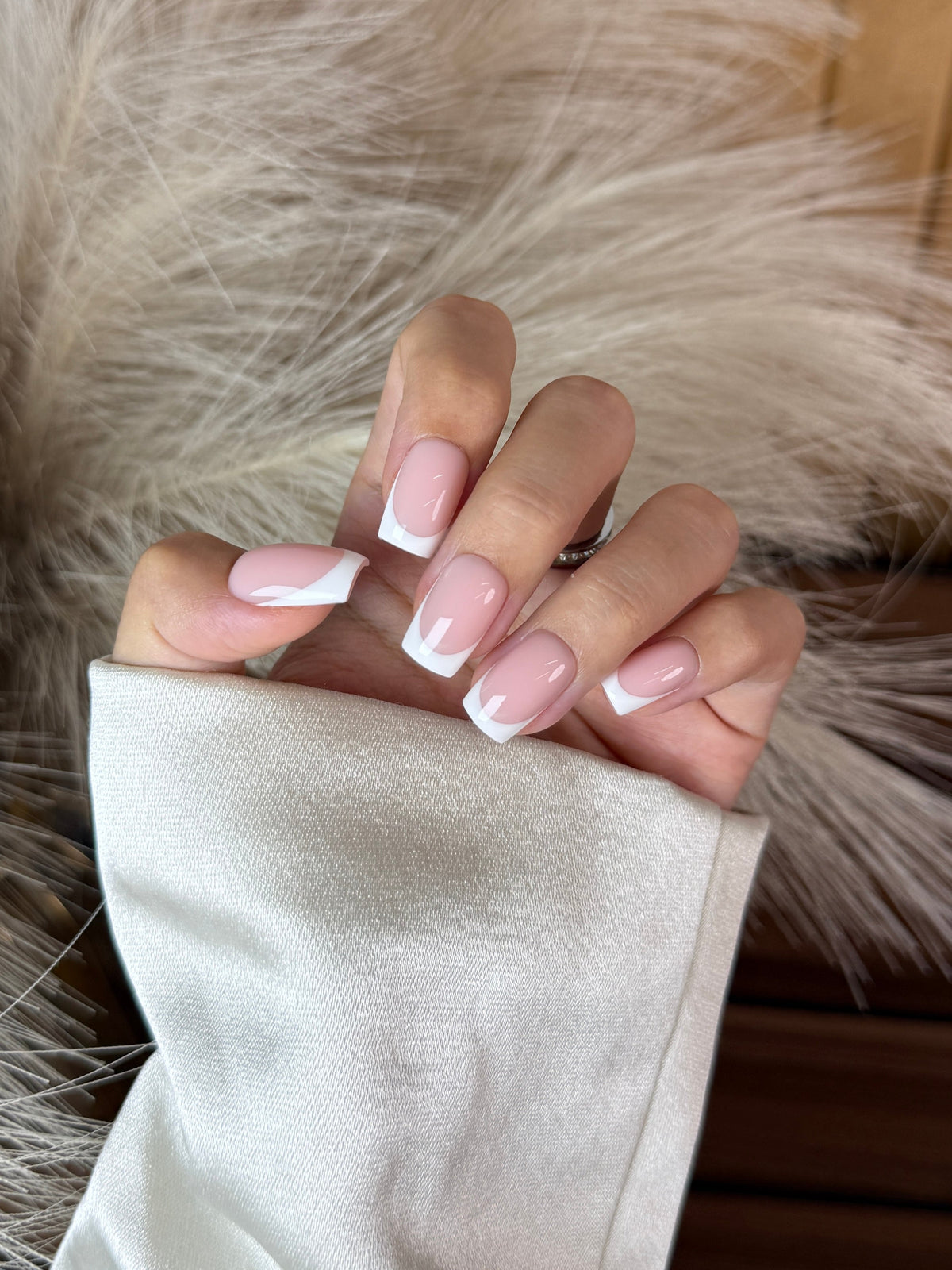 Classic French (Naked Base) handmade press-on nails