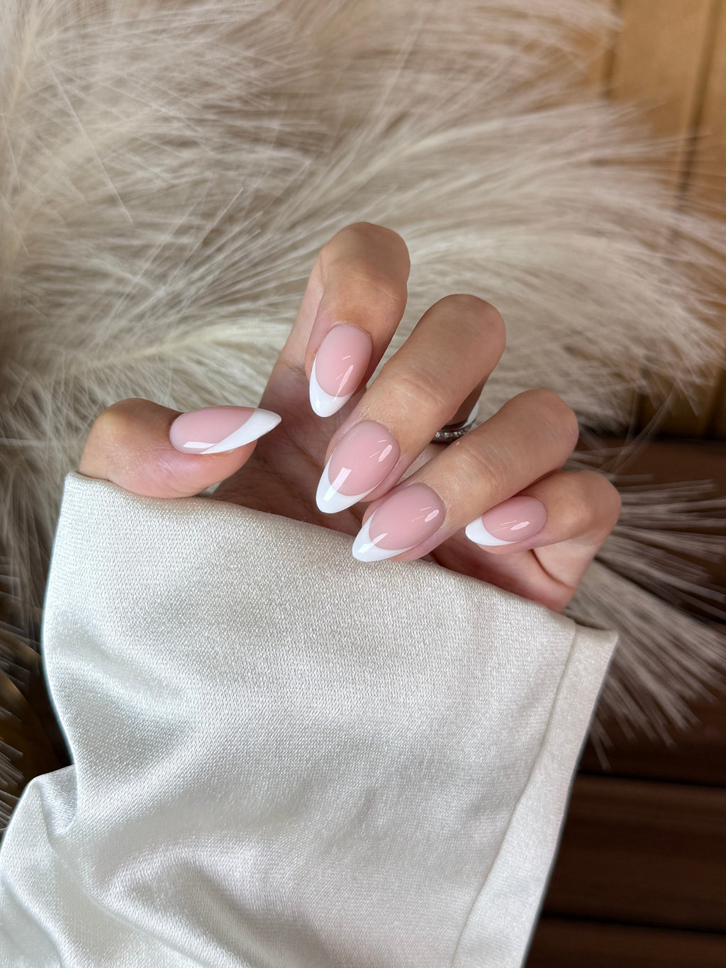 Classic French (Naked Base) handmade press-on nails