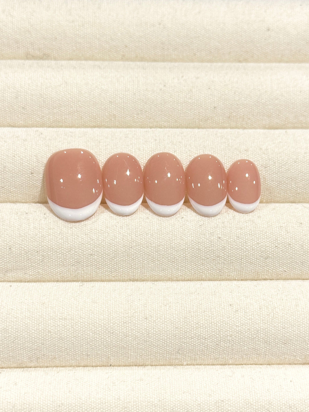 Classic French Tip handmade press-on nails
