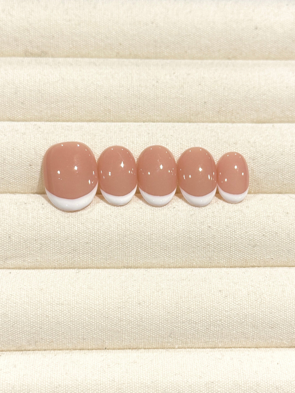 Classic French Tip handmade press-on nails