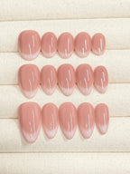 Soft French (Nude Base) handmade press-on nails