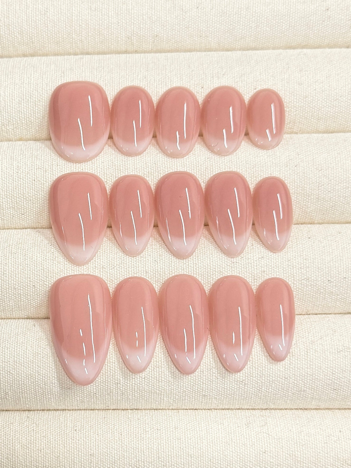 Soft French (Nude Base) handmade press-on nails
