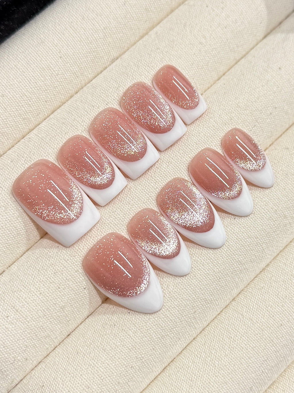 Glow French handmade press-on nails