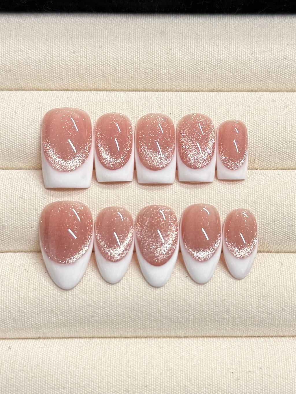 Glow French handmade press-on nails