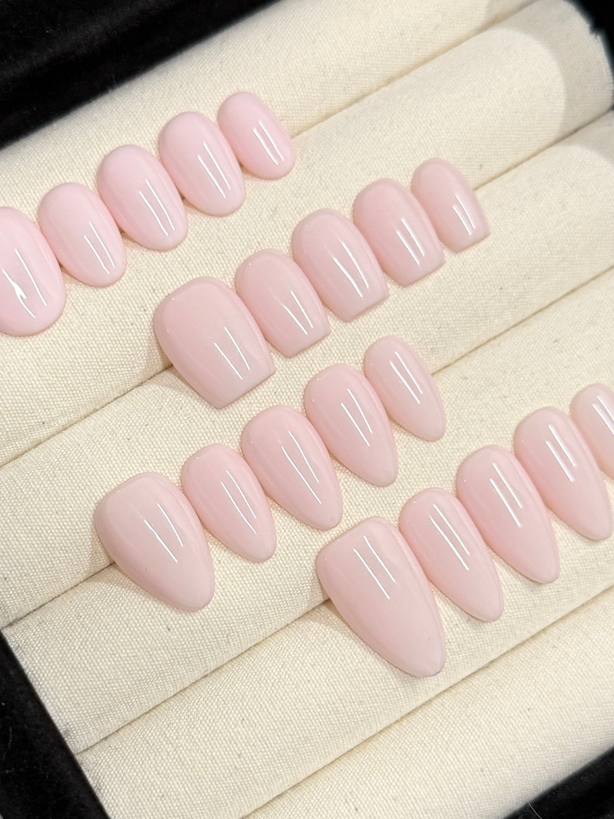 Milky Pink handmade press-on nails