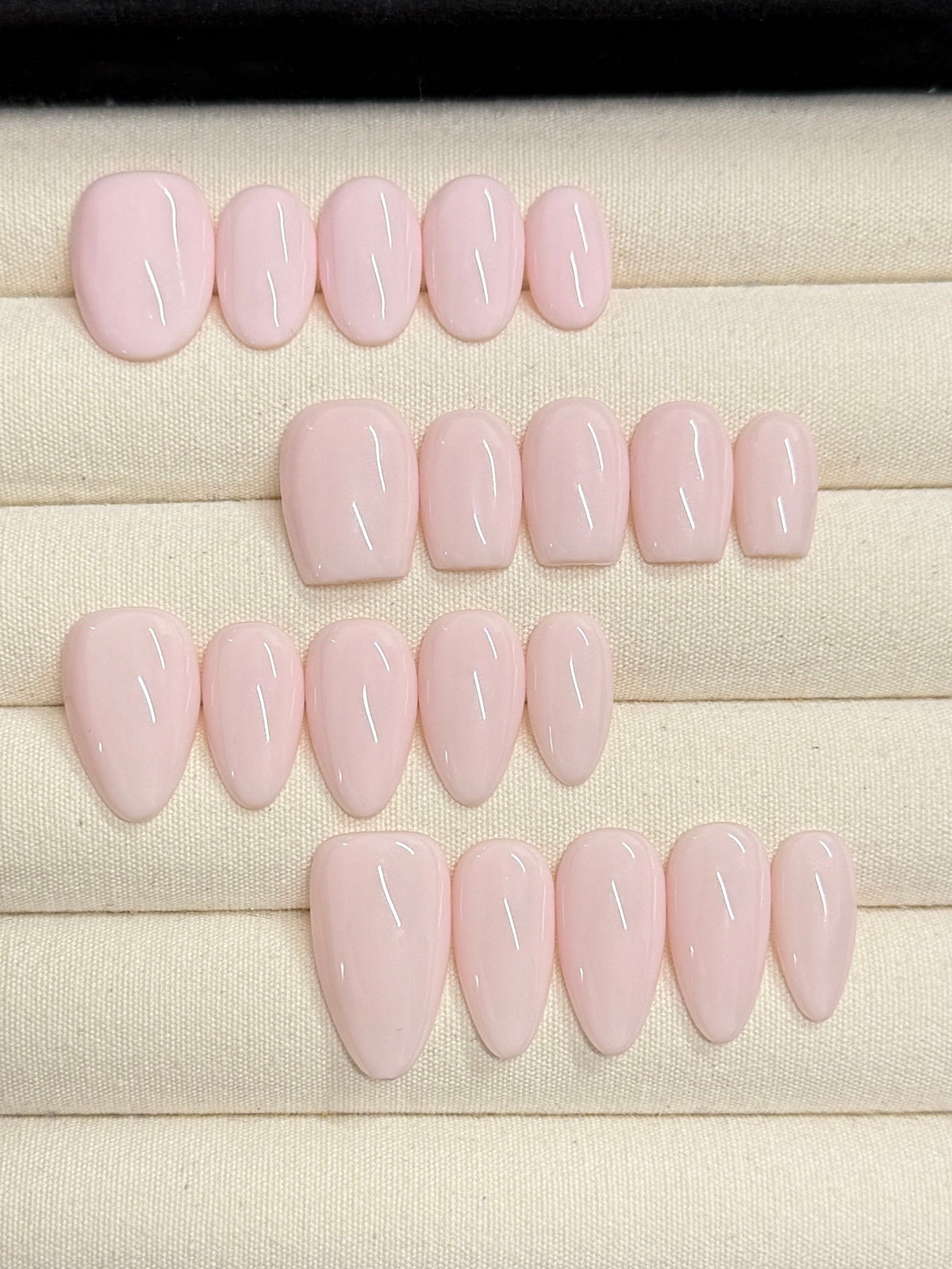 Milky Pink handmade press-on nails