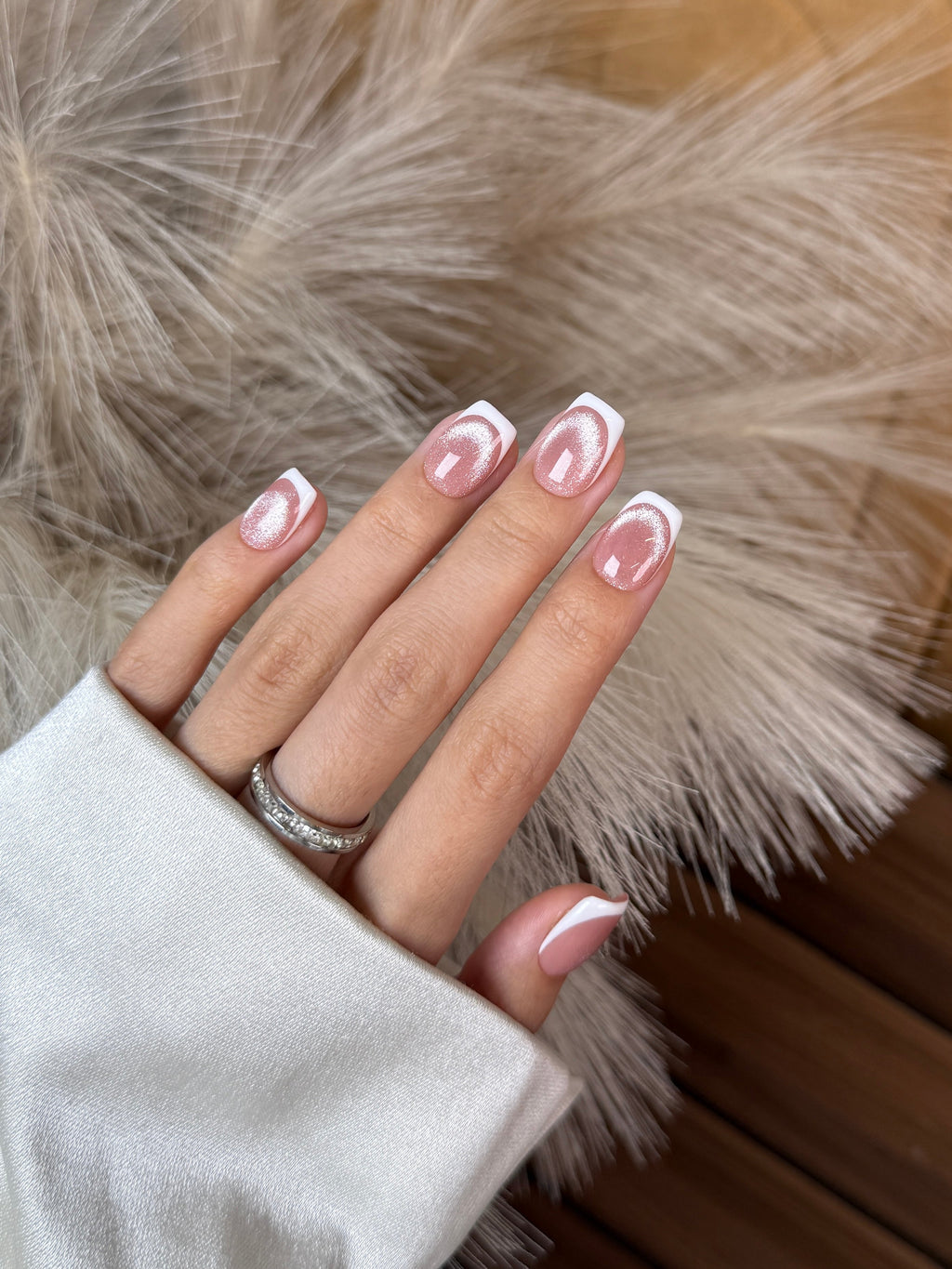 Glow French handmade press-on nails