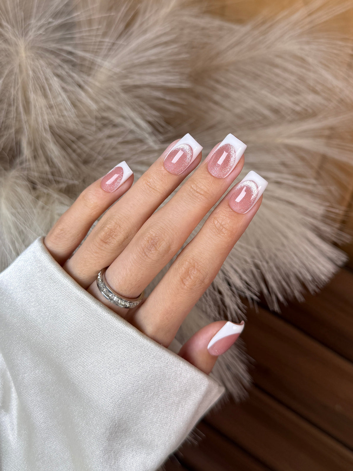 Glow French handmade press-on nails