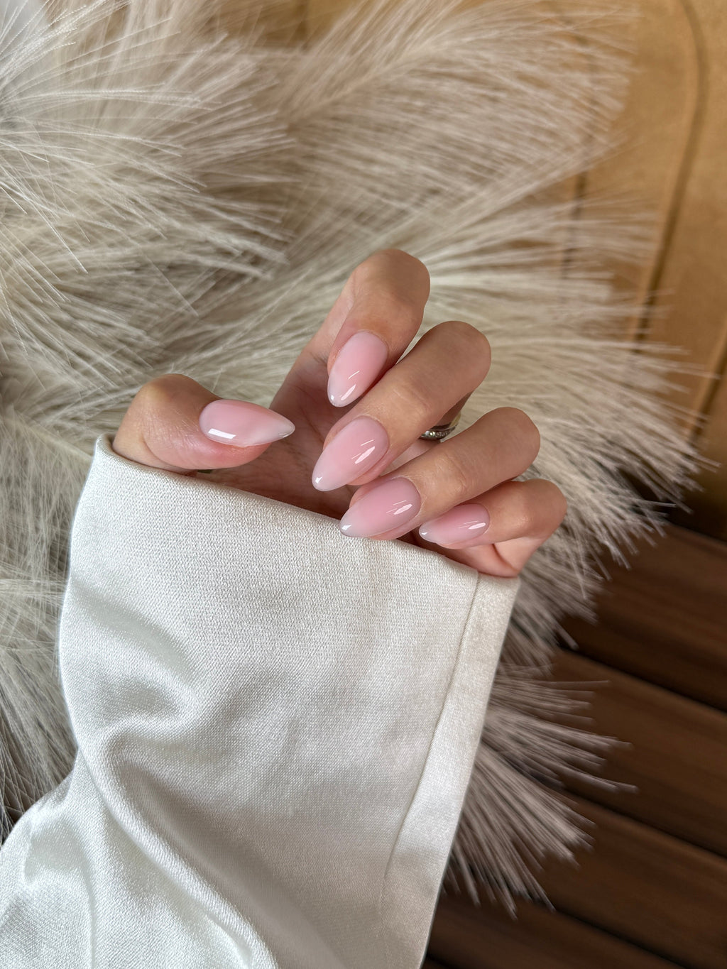 Pink Veil - BIAB handmade press-on nails