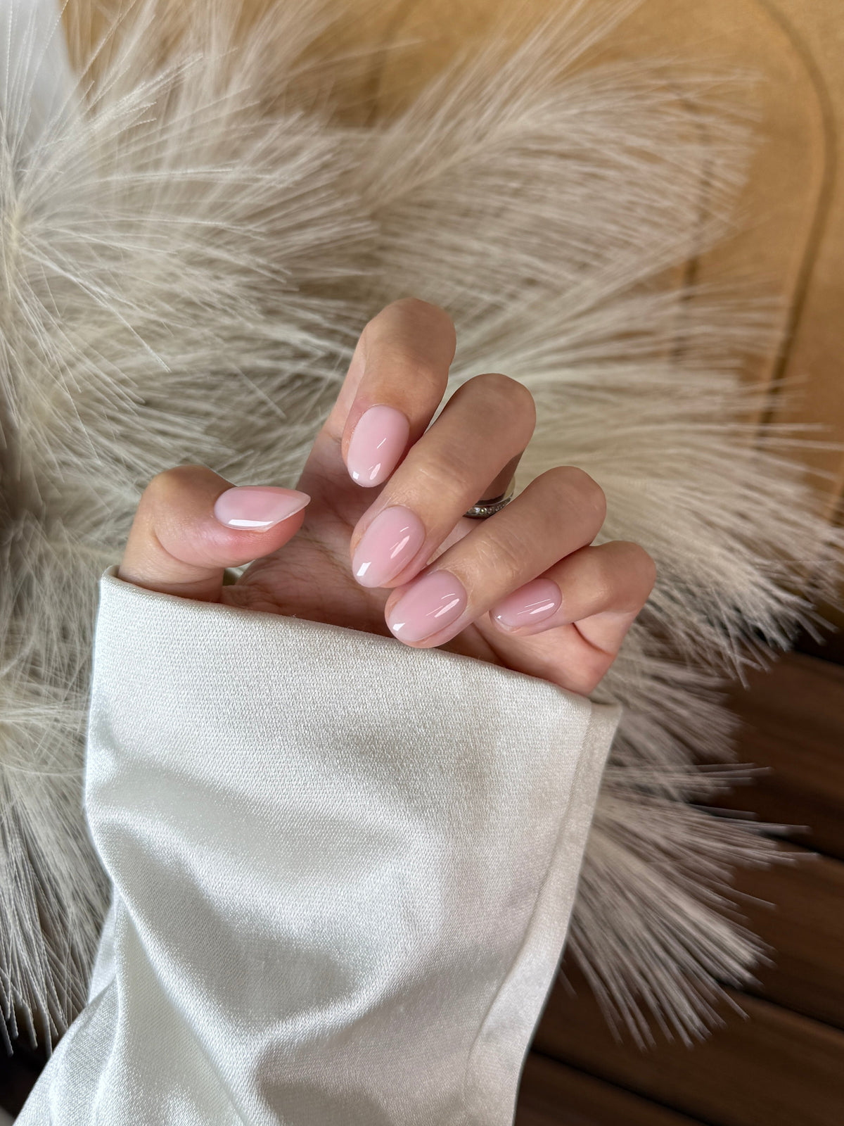 Pink Veil - BIAB handmade press-on nails