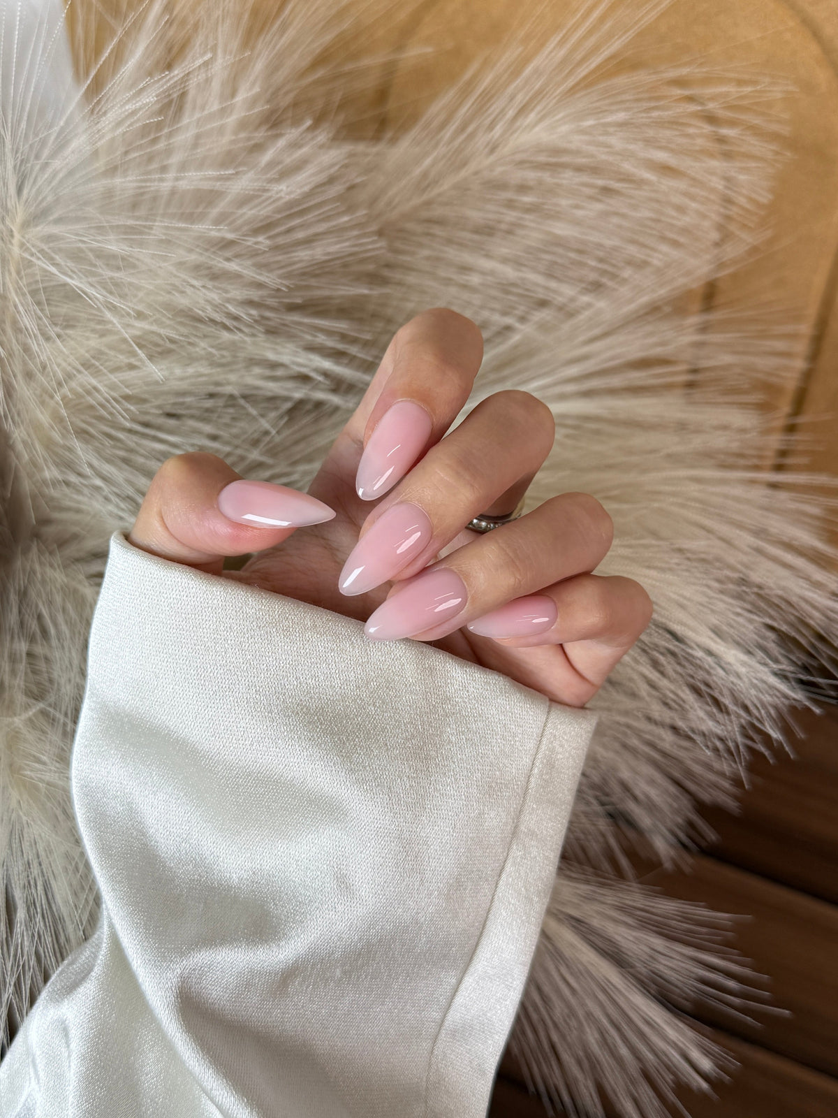 Pink Veil - BIAB handmade press-on nails