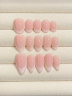 Soft French (Milky Base) handmade press-on nails