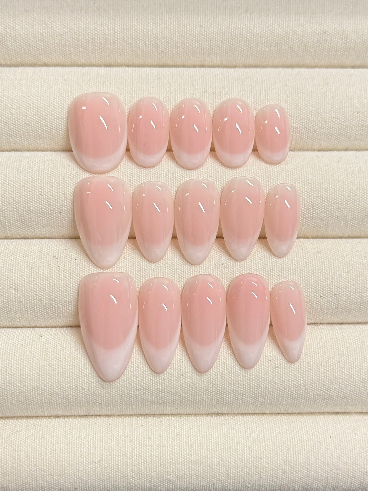 Soft French (Milky Base) handmade press-on nails